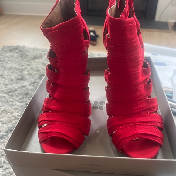 BCBG Womens BG-Elvin Leather Bootie Boots Gladiator Style Back Zipper Size 8.5 - Picture 2 of 4